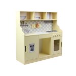 Cuisine en bois pour enfant 2 portes l 90 x p 30 x h 90 cm sunny jaune Cuisine en bois pour enfant 2 portes l 90 x p 30 x h 90 cm sunny jaune