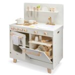 Cuisine en bois avec lave - vaisselle beige