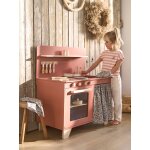 Cuisine équipée avec rideau en bois fsc® framboise Cuisine équipée avec rideau en bois fsc® framboise