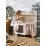 Cuisine quipe avec rideau en bois fsc multicolore