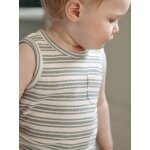 D�bardeur b�b� gar�on ray� coton bio ray� blanc