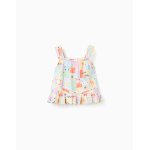 D�bardeur en coton avec imprim� color� blanc