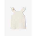 D�bardeur fille bretelles volant�es �cru