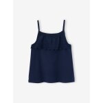 Dbardeur fille fines bretelles avec volants brods marine