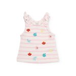 D�bardeur fille en tricot avec d�tails brod�s rose