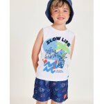 D�bardeur pour gar�on en maille blanc