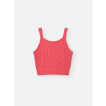 Dbardeur en maille torsade rose
