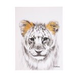 D�coration murale peinture lion 30x40 cm lion