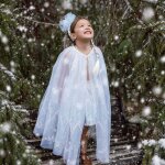 D�guisement enfant cape reine de glace blanc
