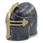 Dguisement enfant casque heaume de chevalier gris
