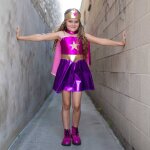 D�guisement enfant super - h�ro�ne tunique cape masque rose