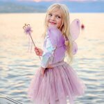 D�guisement enfant jupe princesse f�e avec ailes et baguette violet