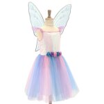 Déguisement enfant robe de fée avec ailes apolline bleu Déguisement enfant robe de fée avec ailes apolline bleu
