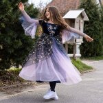 D�guisement enfant robe de princesse f�e des �toiles violet