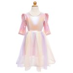 Dguisement enfant robe de princesse licorne avec ailes rose