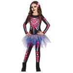 D�guisement enfant squelette noir, multicolore