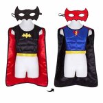 Dguisement enfant tunique rversible super - hros avec cape et masque noir