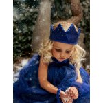 Dguisement de princesse avec voile et couronne bleu