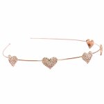 Diadème serre - tête enfant coeurs strass rose Diadème serre - tête enfant coeurs strass rose