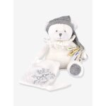 Doudou 25 ans - ours argent - pantin attache - sucette argent