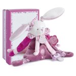 Doudou attache - sucette cerise le lapin rose