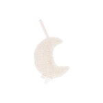 Doudou attache sucette lune blanc cr�me