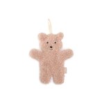 Doudou attache sucette teddy bear rose