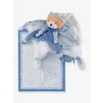 Doudou carr� 27 cm ours petit chou - doudou et compagnie bleu
