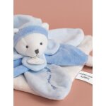Doudou carr� ours 24cm collector - doudou et compagnie bleu