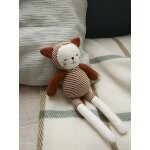 Doudou chat en crochet marron