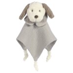 Doudou chien en gaze de coton sintra vert de gris