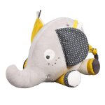 Doudou el�phant en velours - babyfan gris clair