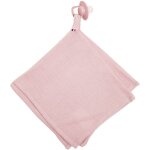 Doudou lange attache tétine en gaze de coton jeanne rose Doudou lange attache tétine en gaze de coton jeanne rose