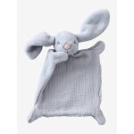 Doudou lapin bi - matire personnalisable bleu