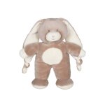 Doudou lapin doux avec longues oreilles - 28 cm marron