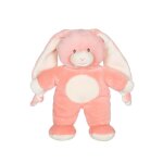 Doudou lapin doux avec longues oreilles - 28 cm rose
