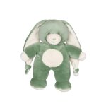Doudou lapin doux avec longues oreilles - 28 cm vert