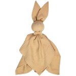 Doudou lapin en gaze de coton jeanne biscuit