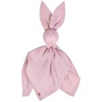 Doudou lapin en gaze de coton jeanne rose