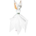 Doudou lapin en gaze de coton safari blanc
