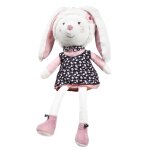 Doudou lapin grand modle en velours - miss fleur de lune blanc