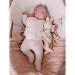 Doudou lapin et hochet en sherpa personnalisable avec mallette blanc