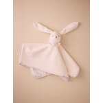 Doudou lapin percale de coton jouy bleu
