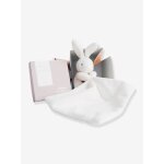 Doudou mouchoir - 10 cm - boite fleur - doudou et compagnie lapin blanc