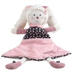 Doudou mouchoir lapin en velours - miss fleur de lune blanc