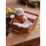 Doudou mouton bi - mati�re avec mallette beige