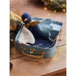 Doudou oiseau bi - matière personnalisable avec mallette bleu Doudou oiseau bi - matière personnalisable avec mallette bleu