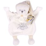 Doudou ours cape en velours doux avec bonnet d�s la naissance blanc
