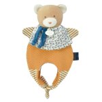 Doudou ours marionnette beige