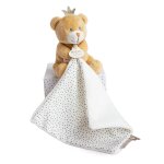 Doudou pantin ours petit roi blanc